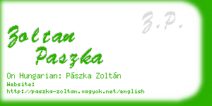zoltan paszka business card