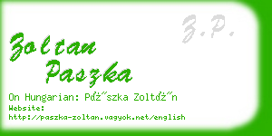 zoltan paszka business card